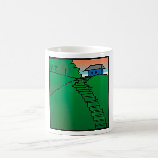 緑の丘の上の家 コーヒーマグカップ