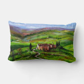 緑の丘を持つトスカーナの風景 ランバークッション (裏面)