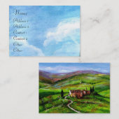 緑の丘を持つトスカーナの風景 名刺 (正面/裏面)