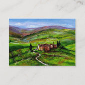 緑の丘を持つトスカーナの風景 名刺 (裏面)