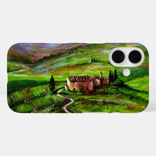 緑の丘を持つトスカーナの風景 Case-Mate iPhoneケース (裏面 (横))
