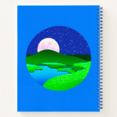 緑の丘を越えて昇る満月 ノートブック (裏面)