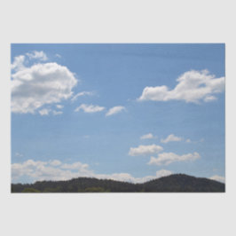 緑の丘、木、雲の風景 薄葉紙