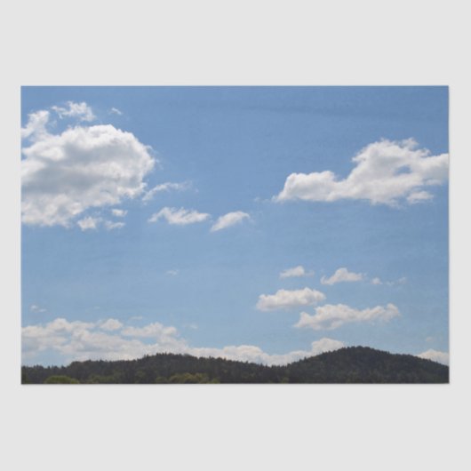 緑の丘、木、雲の風景 薄葉紙 (正面)