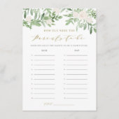 緑の両親の赤ちゃんシャワーのゲーム エンクロージャーカード (正面)