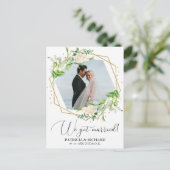 緑の中で挙式しました ウェディング 結婚報告 ポストカード (スタンド正面)
