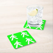 緑の中を歩く スクエアペーパーコースター (インサイチュ)