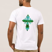 緑の中世クロスTシャツ Tシャツ (裏面)