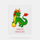 緑の中国の龍 アクリルサイン (正面)