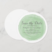 緑の丸い水の色を保存する日付招待状 セーブザデート (正面/裏面)