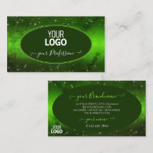 緑の丸模様かわいいグリッタースター（ロゴ付き）