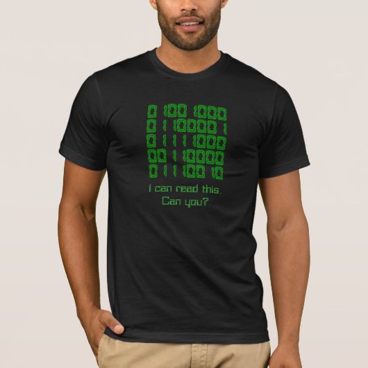 緑の二進ギークテスト Tシャツ (正面)