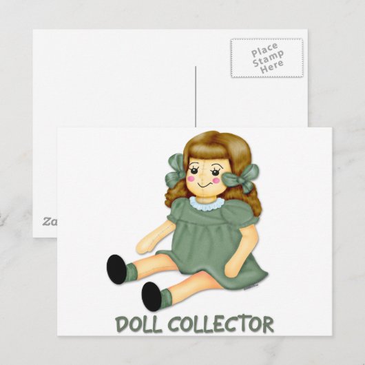 緑の人形 ポストカード (正面/裏面)