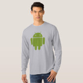 緑の人間の特徴をもつ長袖のTシャツ Tシャツ (正面フル)