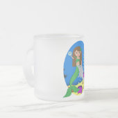緑の人魚とドルフィンマグ フロストグラスマグカップ (正面左)