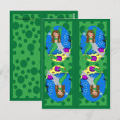 緑の人魚と人魚のしおり ポストカード (正面/裏面)