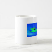 緑の人魚の泳ぎ コーヒーマグカップ (中央)