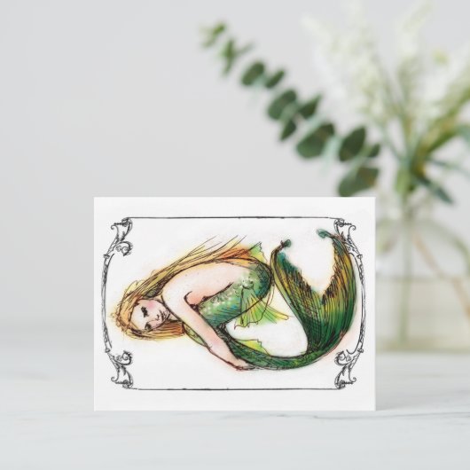 緑の人魚 ポストカード (スタンド正面)