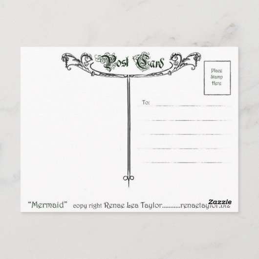 緑の人魚 ポストカード (裏面)