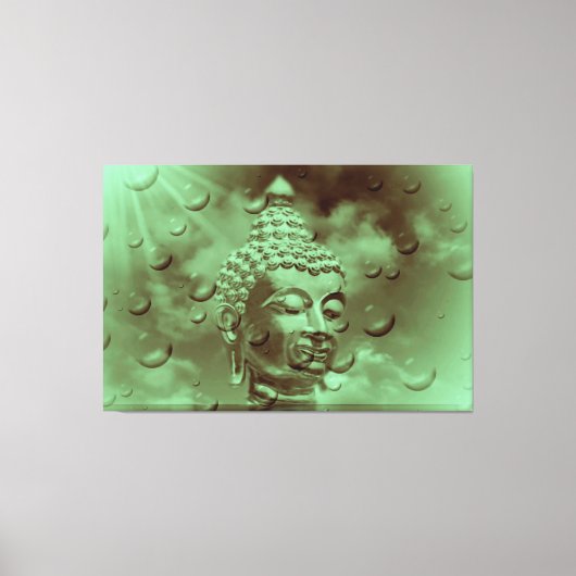 緑の仏像 キャンバスプリント (正面)