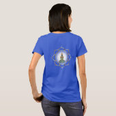 緑の仏陀と黄金の蓮 Tシャツ (裏面フル)
