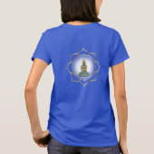 緑の仏陀と黄金の蓮 Tシャツ (裏面)