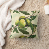 緑の付きオリーブ枝パタ離れーン クッション (ブランケット)