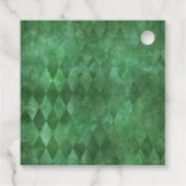 緑の仮装のコルセットとハーレクインパターン フェイバータグ (裏面)