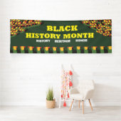 緑の伝統バナー – 黒い履歴月 横断幕 (インサイチュ)