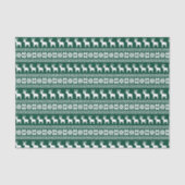 緑の伝統的クリスマストナカイの雪片 薄葉紙 (正面)