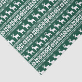 緑の伝統的クリスマストナカイの雪片 薄葉紙 (詳細)