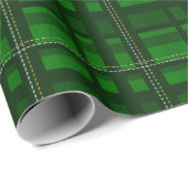 緑の伝統的格子模様の休日 ラッピングペーパー (ロールコーナー)