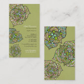 緑の保健業務の花の名刺 名刺 (正面/裏面)