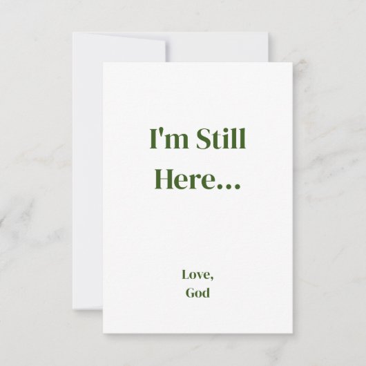 緑の信仰まだここに…愛、神のカード ノートカード (正面)
