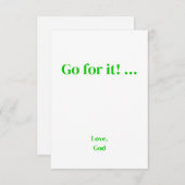 緑の信仰よ！...愛、神の手紙カード ノートカード (正面/裏面)