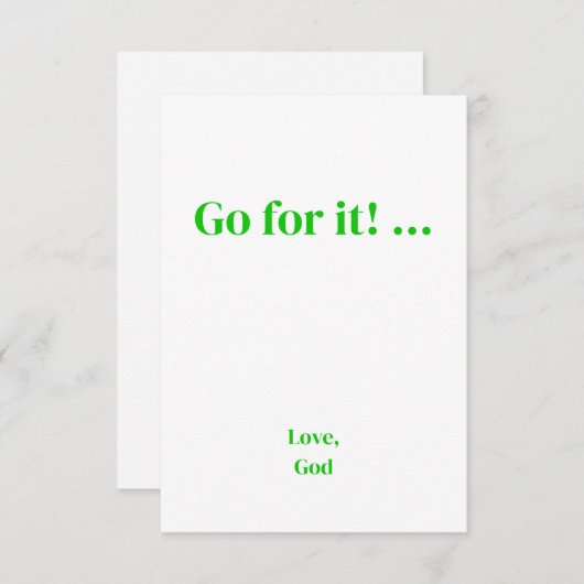 緑の信仰よ！...愛、神の手紙カード ノートカード (正面/裏面)