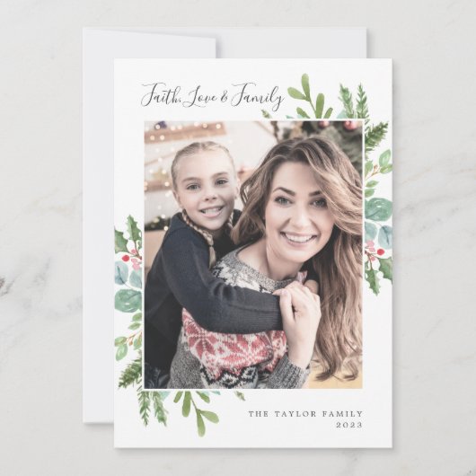 緑の信仰愛と家族の写真 シーズンカード (正面)