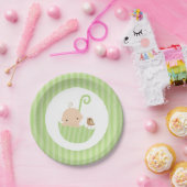 緑の傘の中立のベビーシャワー ペーパープレート (パーティー)