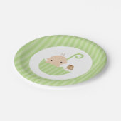 緑の傘の中立のベビーシャワー ペーパープレート (アングル)