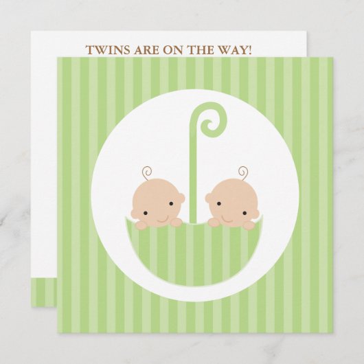 緑の傘の双子 招待状 (正面/裏面)