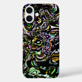 緑の催眠的スワールエネルギー iPhone 16 PLUSケース