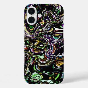 緑の催眠的スワールエネルギー iPhone 16 PLUSケース