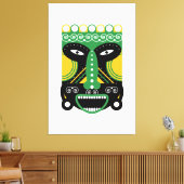 緑の儀式マスク キャンバスプリント (インサイチュ (リビング))