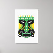 緑の儀式マスク キャンバスプリント (正面)