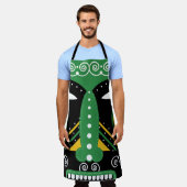 緑の儀式部族 エプロン (着用した状態)