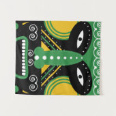 緑の儀式部族 タペストリー (正面(横))