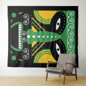 緑の儀式部族 タペストリー (インサイチュ(横))