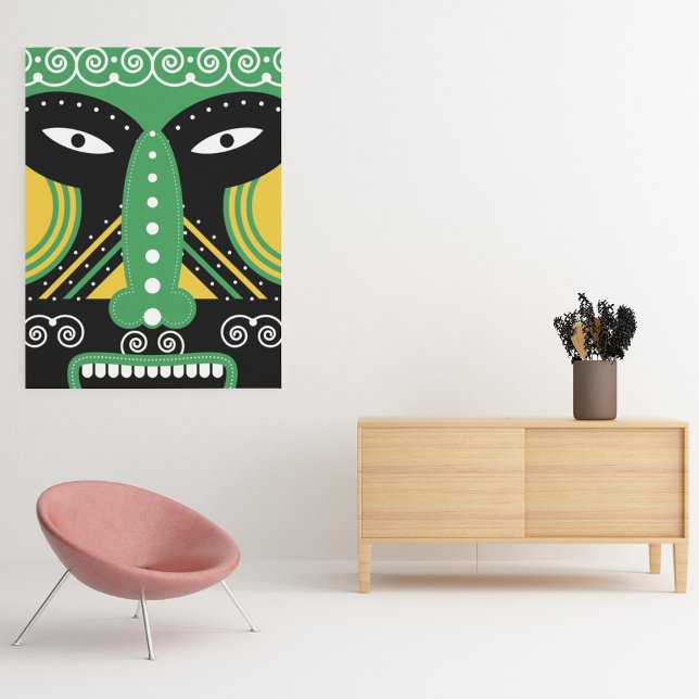 緑の儀式部族 メタルプリント (クリエイターアップロード済み)