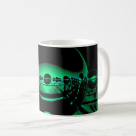 緑の光の中の神秘的な金淡い色の属の球体 コーヒーマグカップ
