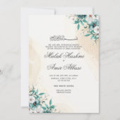 緑の光フローラ、葉イスラム教結婚徒 招待状 (正面)